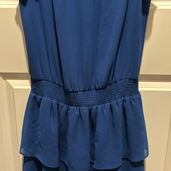 1 State Dress XS Blue Ruffle sleeves skirt collar - Picture 6 of 15